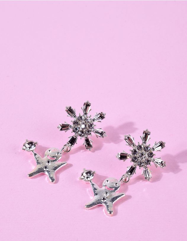 Сережки  у вигляді сніжинки | 263591-05-XX - A-SHOP