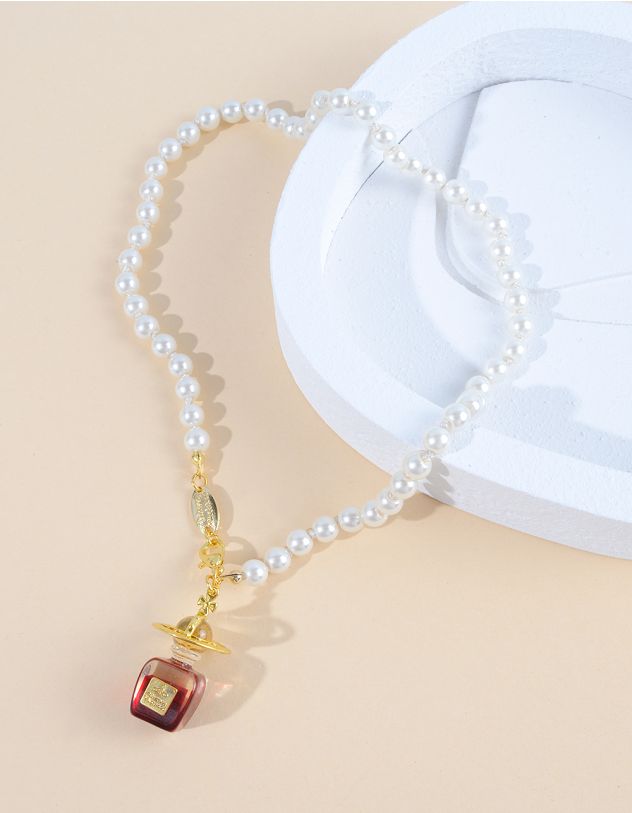 Підвіска на шию із перлин з кулоном у вигляді Сатурна | 262916-15-XX - A-SHOP