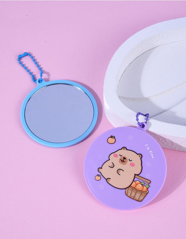 Дзеркало кишенькове з принтом капібари | 263752-03-XX - A-SHOP