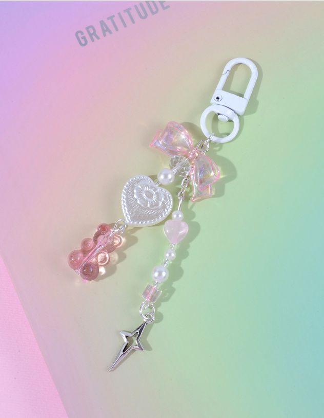 Брелок у вигляді банта з ведмедиком та серцем | 264536-70-XX - A-SHOP