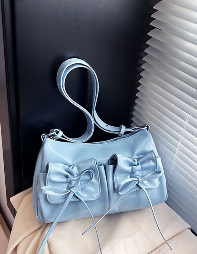 Сумка багет з бантом на кишені | 265310-18-XX - A-SHOP