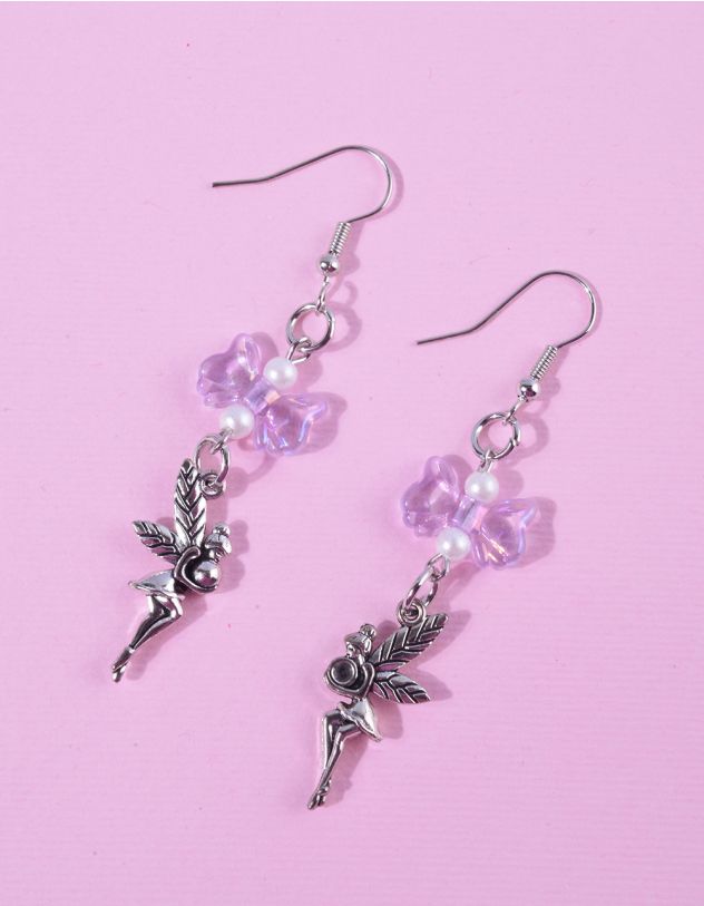 Сережки довгі з бантом | 262498-21-XX - A-SHOP