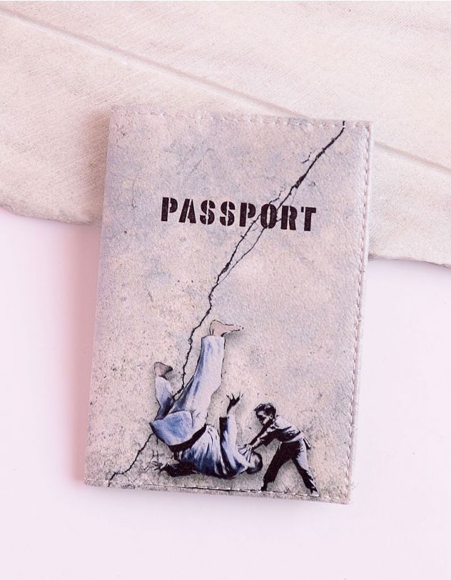 Обкладинка на паспорт з принтом Banksy | 255521-11-XX - A-SHOP