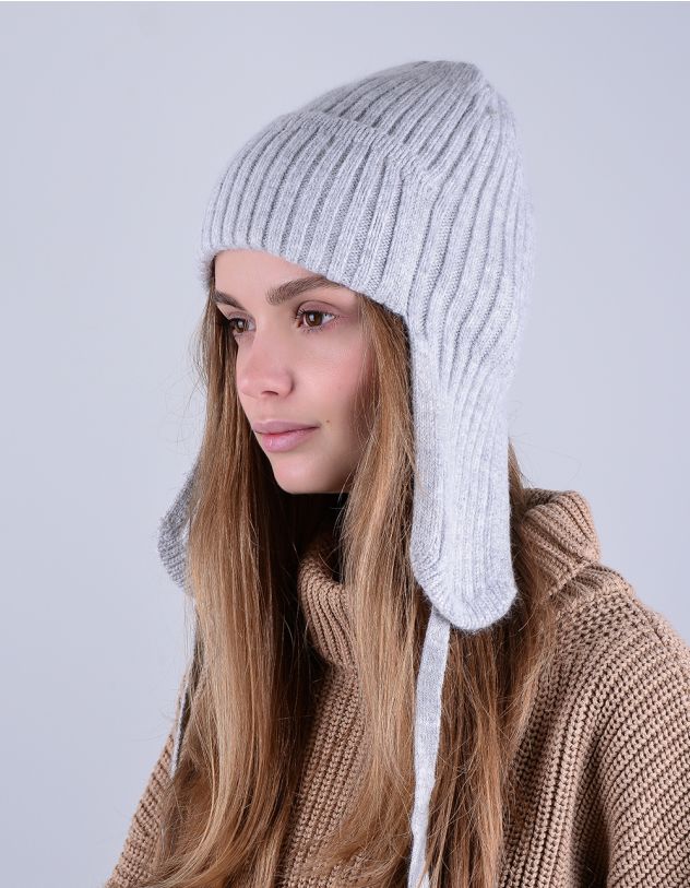 Шапка вушанка у рубчик | 265320-29-XX - A-SHOP