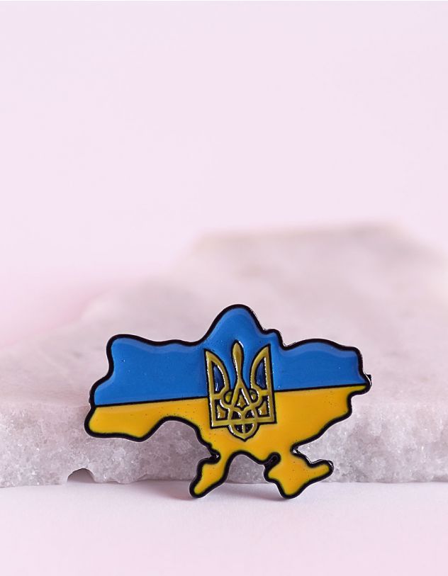 Брошка у вигляді мапи України з Тризубом | 253709-21-XX - A-SHOP