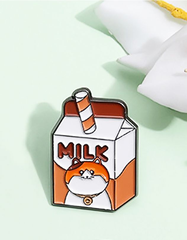 Брошка у вигляді пака молока з котиком | 266162-12-XX - A-SHOP