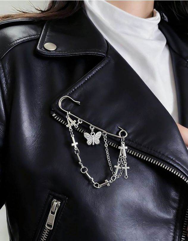 Брошка булавка з метеликом та хрестами | 266887-05-XX - A-SHOP