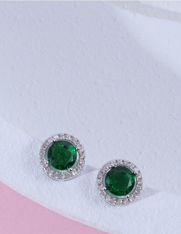 Сережки пусети з кристалом | 264277-62-XX - A-SHOP