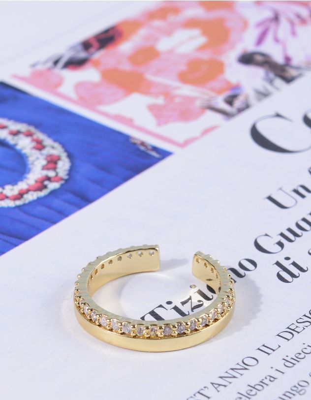 Кільце інкрустоване стразами | 265259-04-37 - A-SHOP