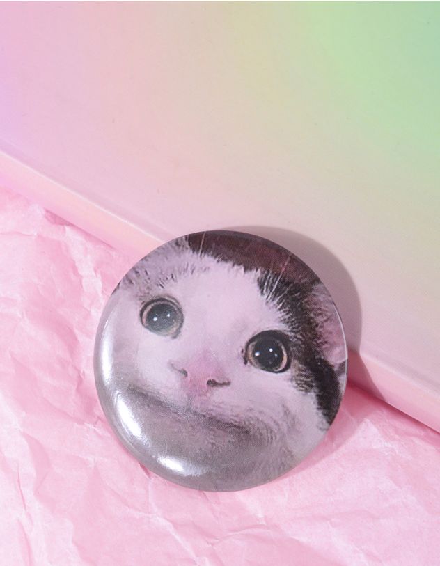 Брошка з принтом котика | 266163-11-XX - A-SHOP