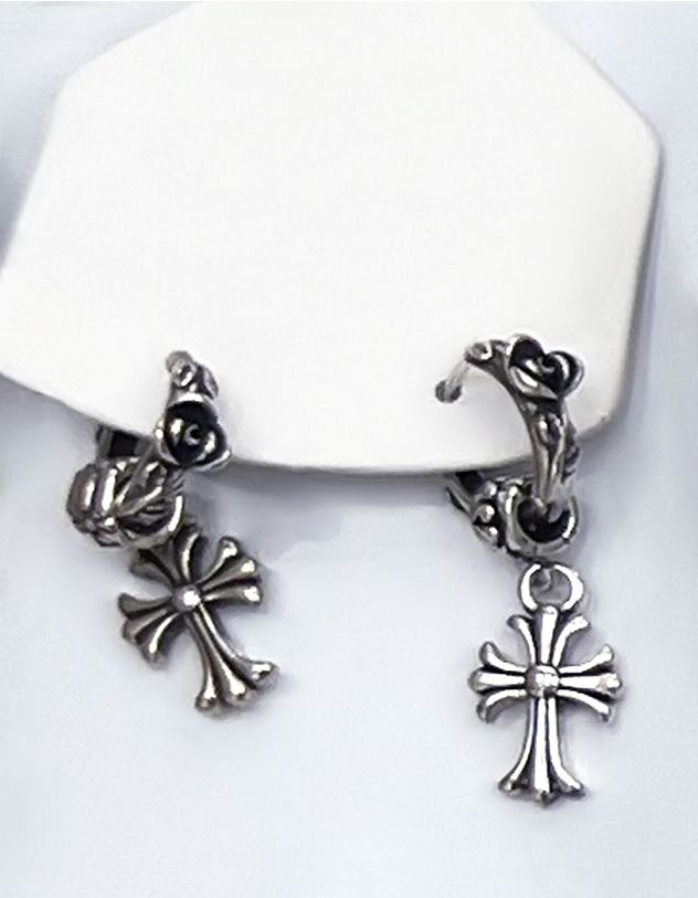 Сережки у вигляді троянди з хрестом | 262359-10-XX - A-SHOP