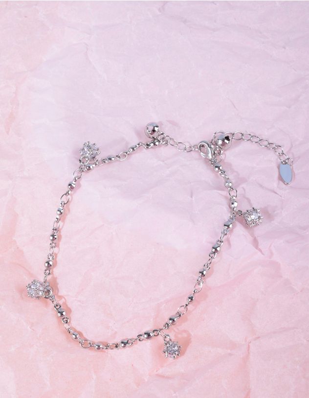 Браслет на ногу із ланцюжка з кристалом | 266272-05-XX - A-SHOP