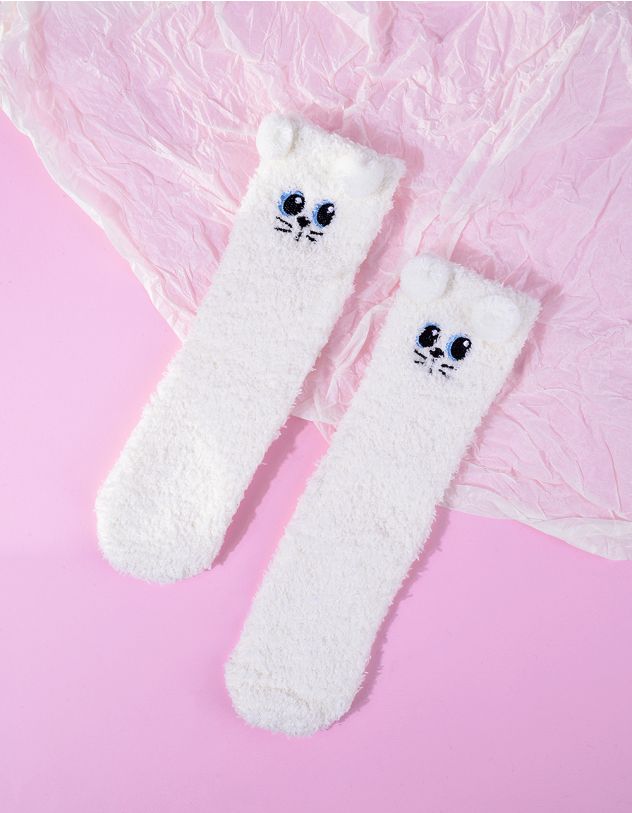 Шкарпетки утеплені з зображенням котика | 263612-01-XX - A-SHOP