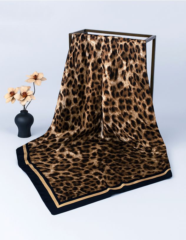 Хустка на шию з леопардовим принтом | 264799-12-XX - A-SHOP