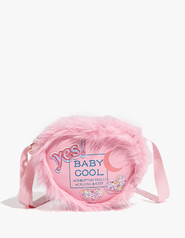 Сумка через плече хутряна у вигляді серця | 265119-14-XX - A-SHOP