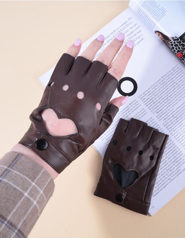 Мітенки з перфорацією у вигляді серця | 254514-12-XX - A-SHOP