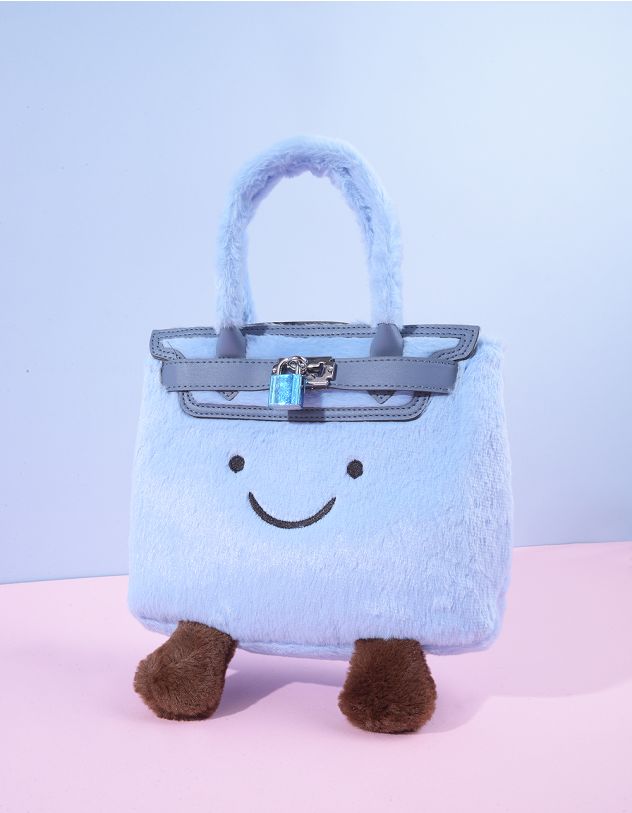 Сумка на плече хутряна зі смайликом | 263546-18-XX - A-SHOP
