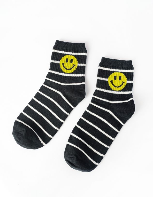 Шкарпетки у смужку зі смайлом | 250248-02-XX - A-SHOP
