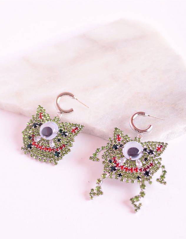 Сережки у вигляді монстрів зі страз | 252426-20-XX - A-SHOP