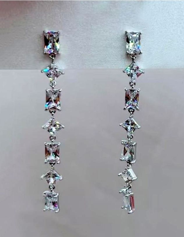 Сережки довгі з кристалами | 264308-05-XX - A-SHOP