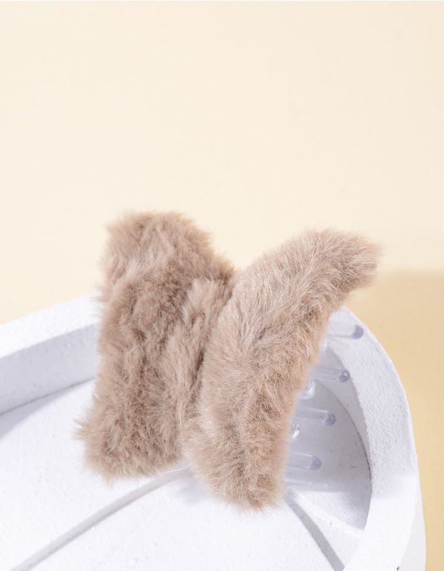 Заколка для волосся крабік хутряна у вигляді метелика | 265472-39-XX - A-SHOP