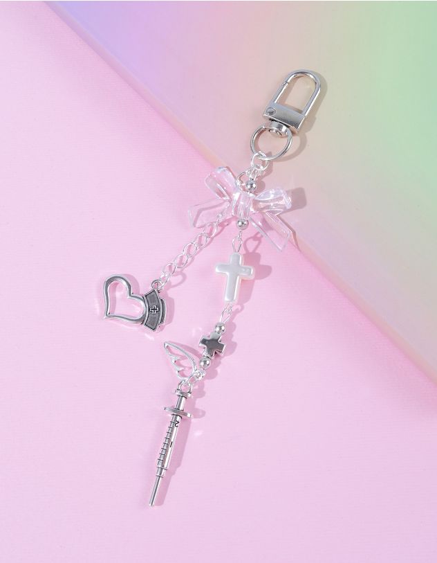 Брелок у вигляді банта з серцем та хрестом | 264868-05-XX - A-SHOP