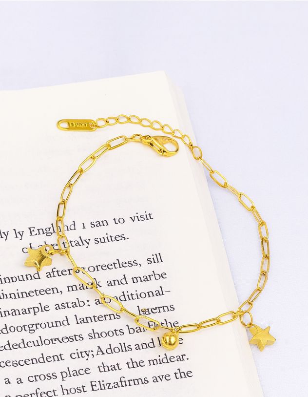 Браслет на руку із ланцюжка з зірками | 265772-04-XX - A-SHOP