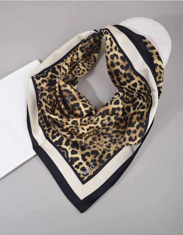 Хустка на шию з леопардовим принтом | 265092-12-XX - A-SHOP