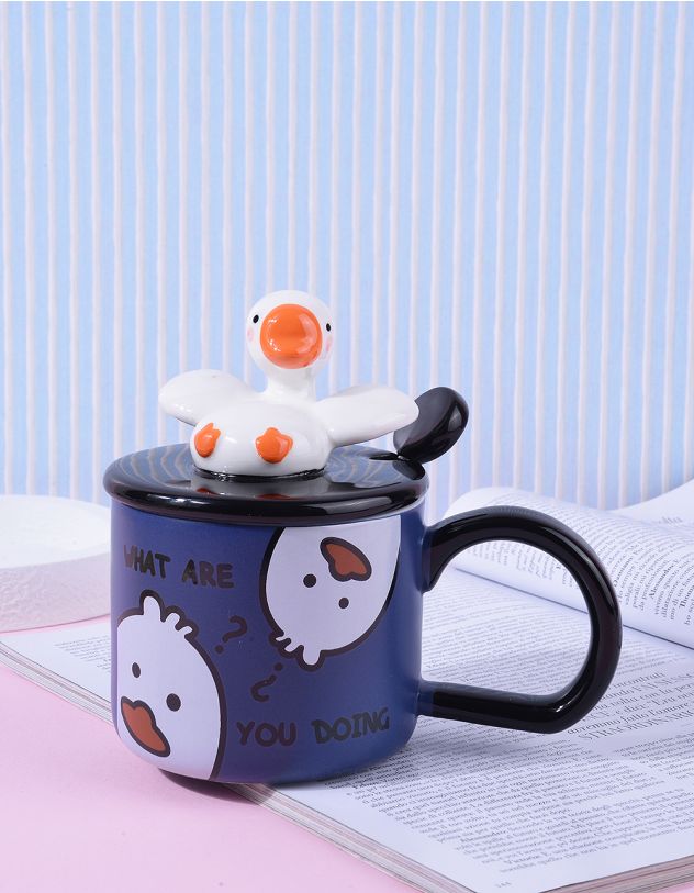 Чашка 390мл з качкою на кришці | 264529-13-XX - A-SHOP