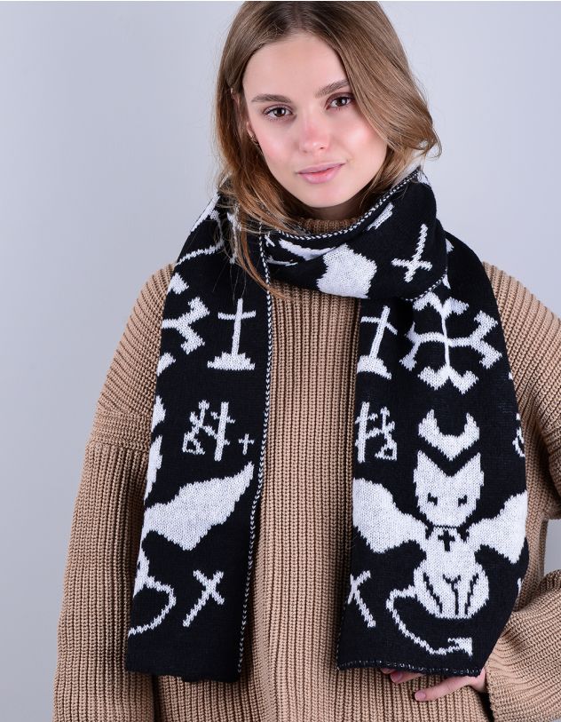 Шарф з зображенням котів - Devil Cat | 263143-02-XX - A-SHOP