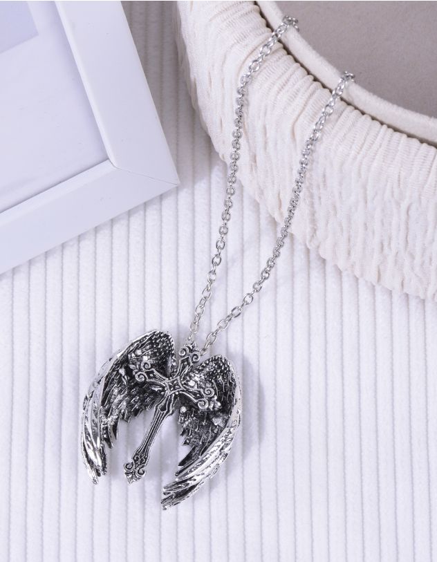 Підвіска на шию з кулоном у вигляді хреста з крилами | 264701-10-XX - A-SHOP