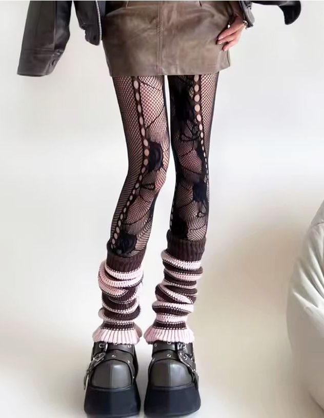 Колготки у сітку з візерунком | 261869-02-XX - A-SHOP