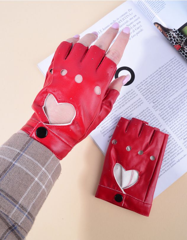 Мітенки з перфорацією у вигляді серця | 254514-15-XX - A-SHOP