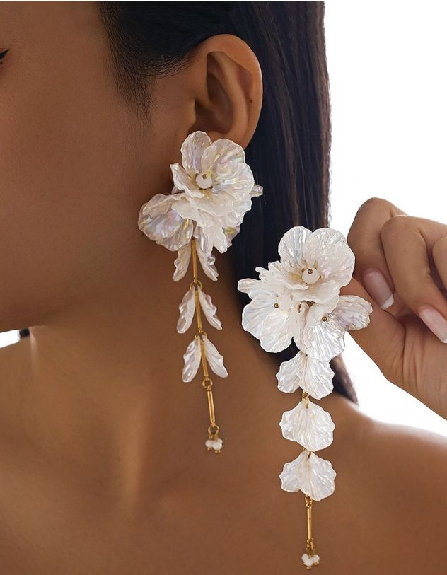 Сережки довгі у вигляді квітки | 263904-04-XX - A-SHOP