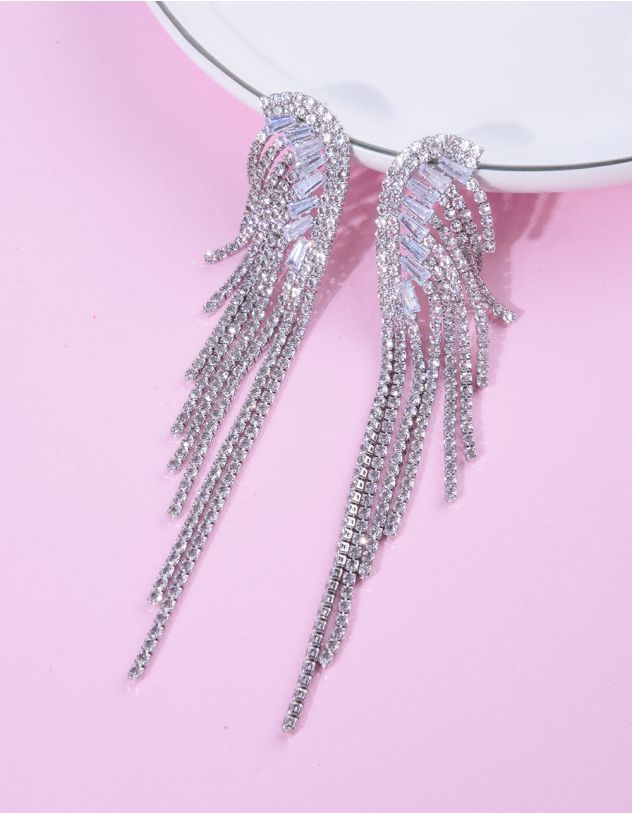 Сережки довгі із ланцюжків зі страз | 266007-05-XX - A-SHOP