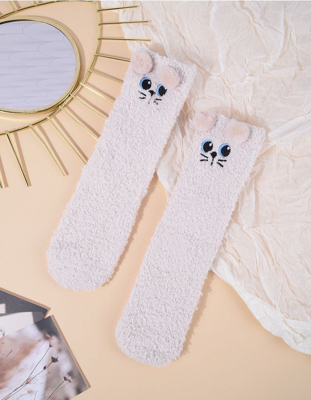 Шкарпетки утеплені з зображенням котика | 263612-40-XX - A-SHOP