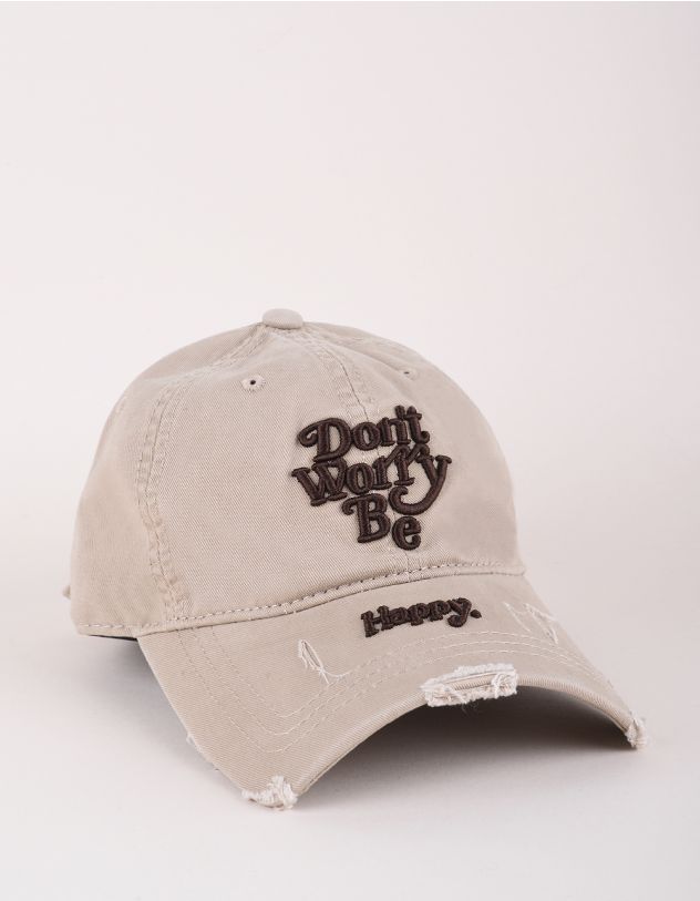 Бейсболка рвана з вишитим написом | 265675-22-XX - A-SHOP