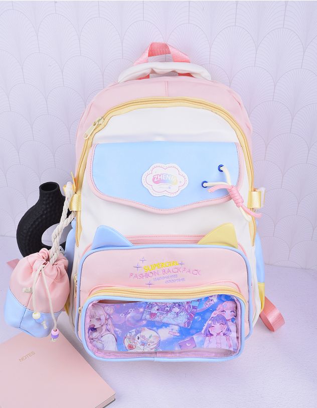 Рюкзак для міста з монетницею та вушками на кишені | 264676-14-XX - A-SHOP