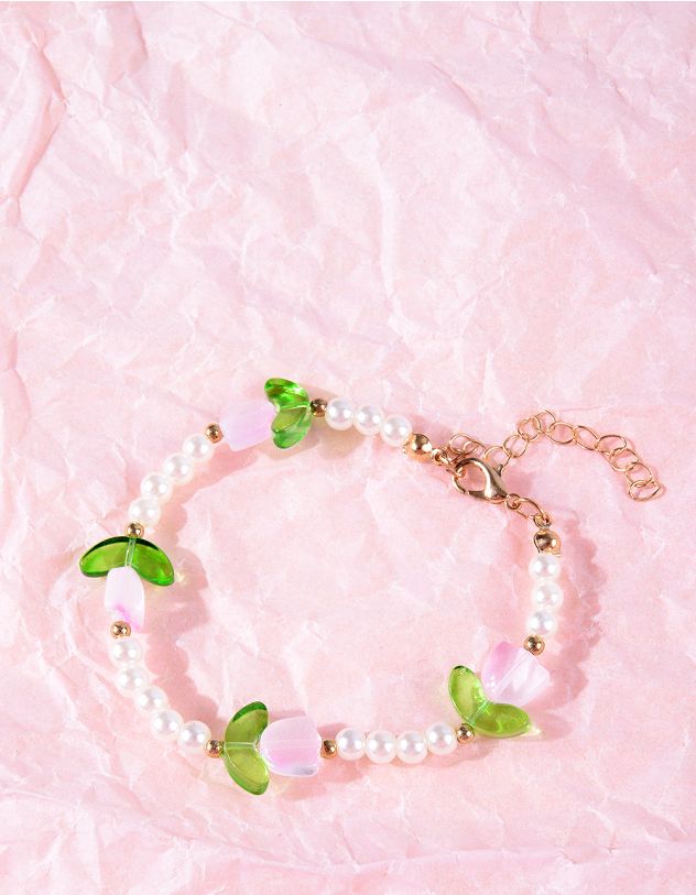 Браслет на руку із перлин з квітами | 266579-01-XX - A-SHOP