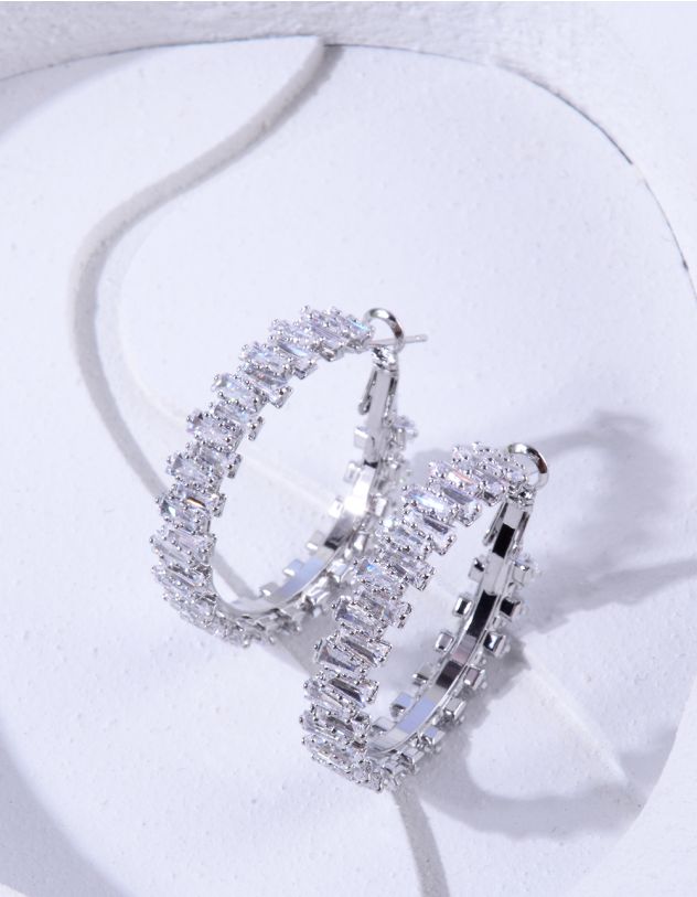 Сережки кільця з кристалами | 264912-05-XX - A-SHOP