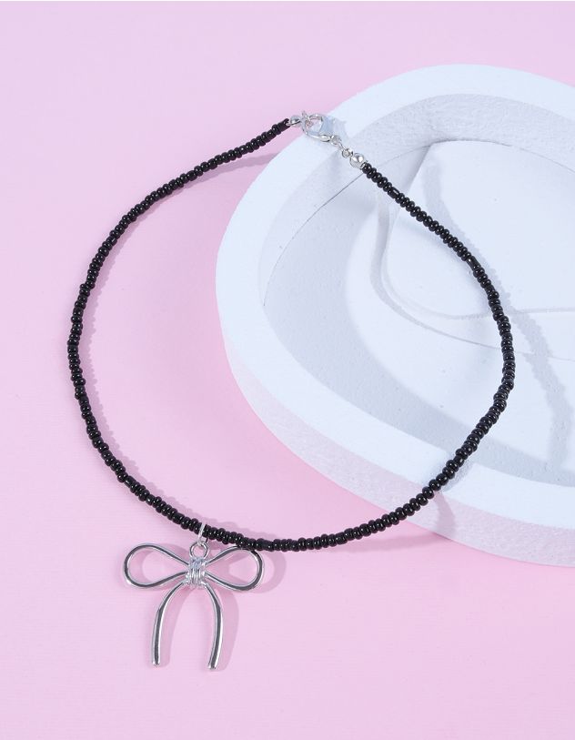 Підвіска на шию із бісеру  з кулоном у вигляді банта | 264705-07-XX - A-SHOP