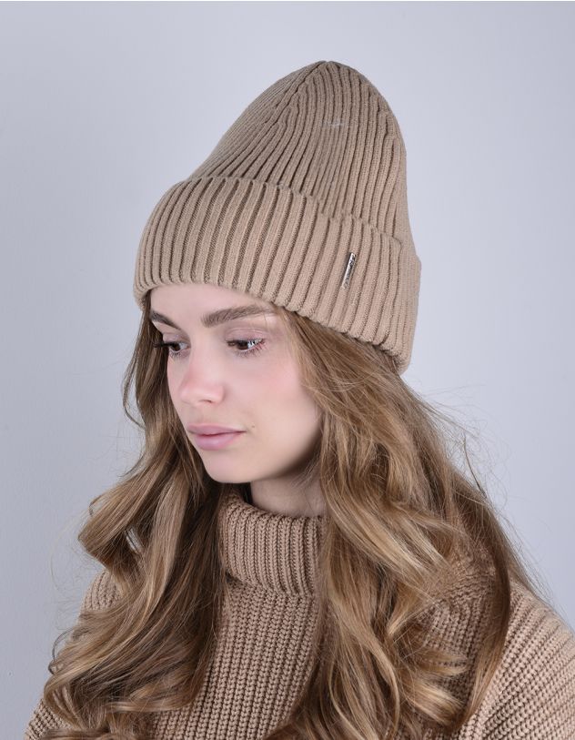 Шапка з фурнітурою на відвороті | 264720-39-XX - A-SHOP