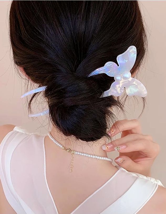 Заколка для волосся у вигляді метелика з перлиною | 265541-01-XX - A-SHOP