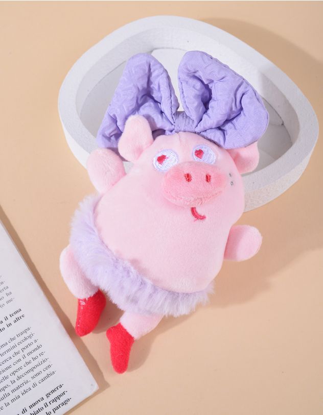 Брелок на сумку у вигляді свинки з бантом | 262453-03-XX - A-SHOP