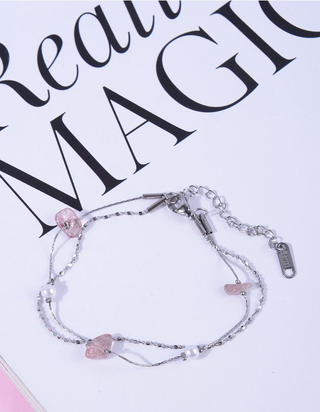 Браслет на руку двошаровий з перлинами | 265809-70-XX - A-SHOP