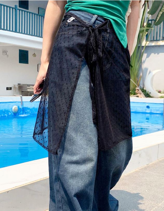 Спідниця фартух мереживна у горох | 266279-02-XX - A-SHOP