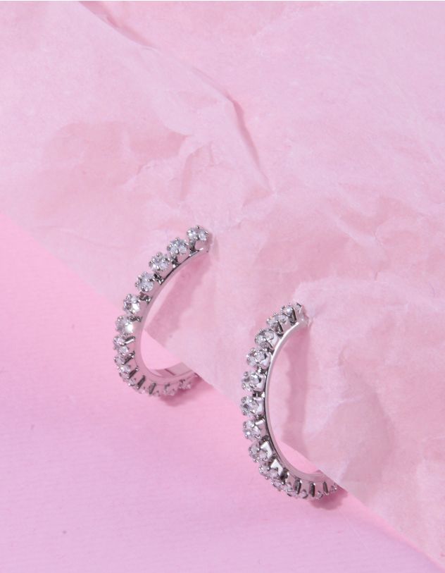 Сережки кільця зі стразами | 264911-05-XX - A-SHOP