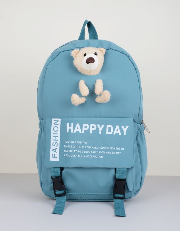 Рюкзак для міста з ведмедиком і написами | 258709-23-XX - A-SHOP