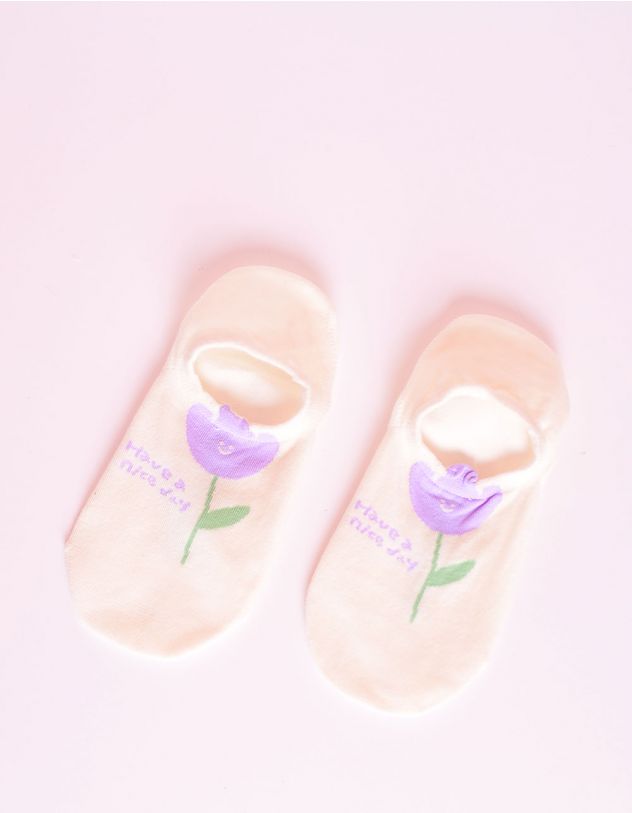 Шкарпетки з зображенням квітки та написом | 253590-03-XX - A-SHOP