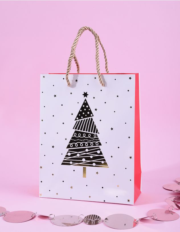 Пакет подарунковий 18 х 23 х 8см з різдвяним принтом | 266431-42-XX - A-SHOP